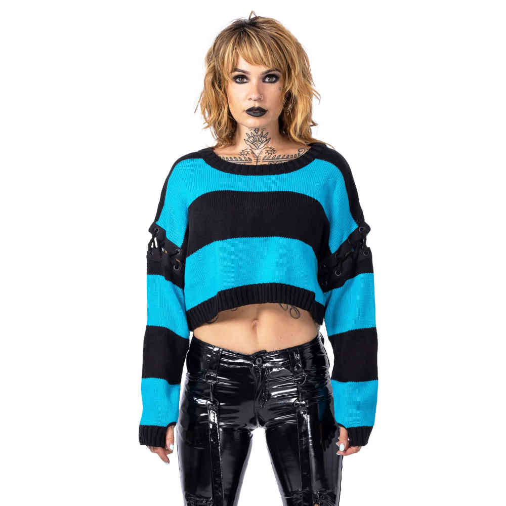 Heartless - Hypnosis Pull en tricot - Noir/Bleu